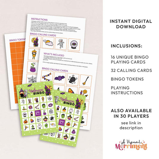 printable halloween bingo cards with inclusions graphic