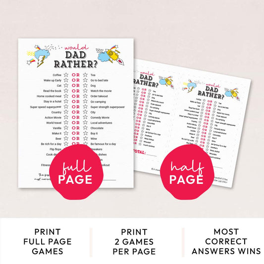 would dad rather game pages with features