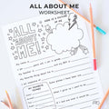 All About Me Worksheet