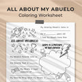 All About My Abuelo Coloring Worksheet