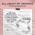 All About My Grammie Coloring Worksheet
