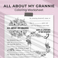 All About My Grannie Coloring Worksheet