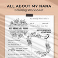 All About My Nana Coloring Worksheet