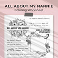 All About My Nannie Coloring Worksheet