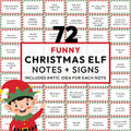 72 Funny Christmas Elf Ideas Signs & Notes | Printable PDF