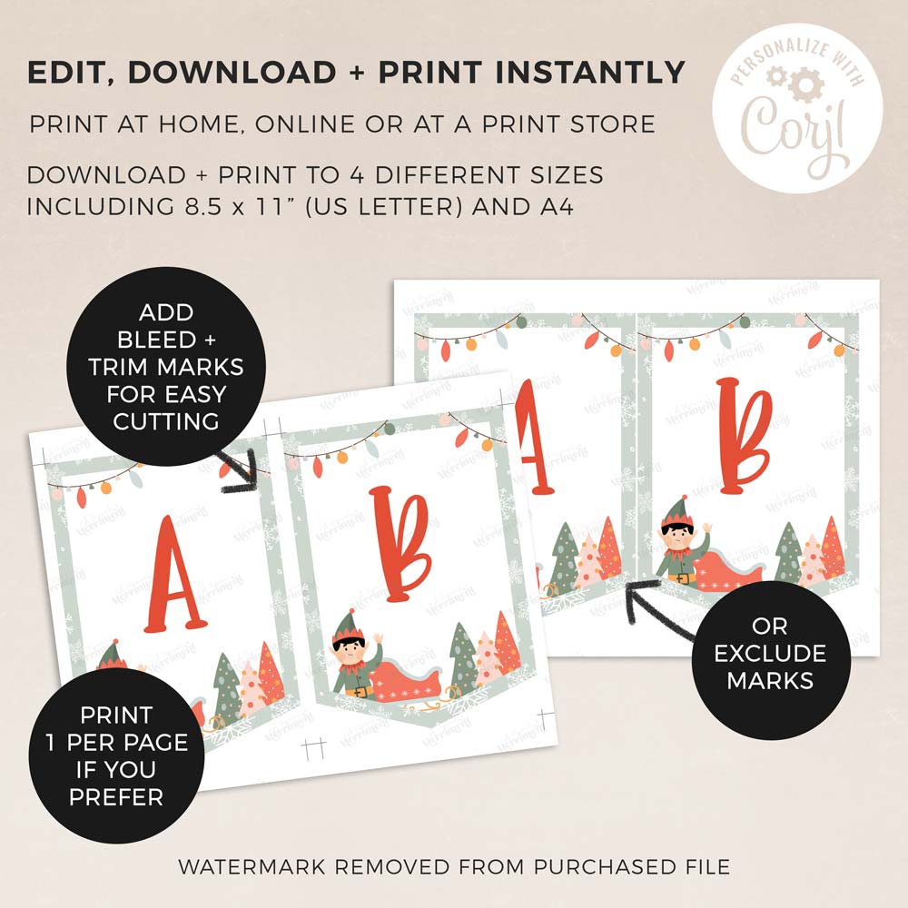 2 sheets of elf on the shelf banner signs with features