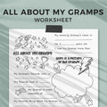 All About My Gramps Coloring Worksheet
