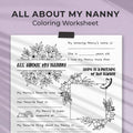 All About My Nanny Coloring Worksheet
