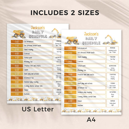editable printable construction template in 2 sizes - US letter and A4