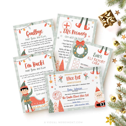 Elf on the shelf I'm back letters bundle with 5 template pages and christmas decor