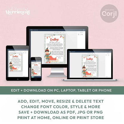 Christmas Elf Goodbye Letter | Editable Template