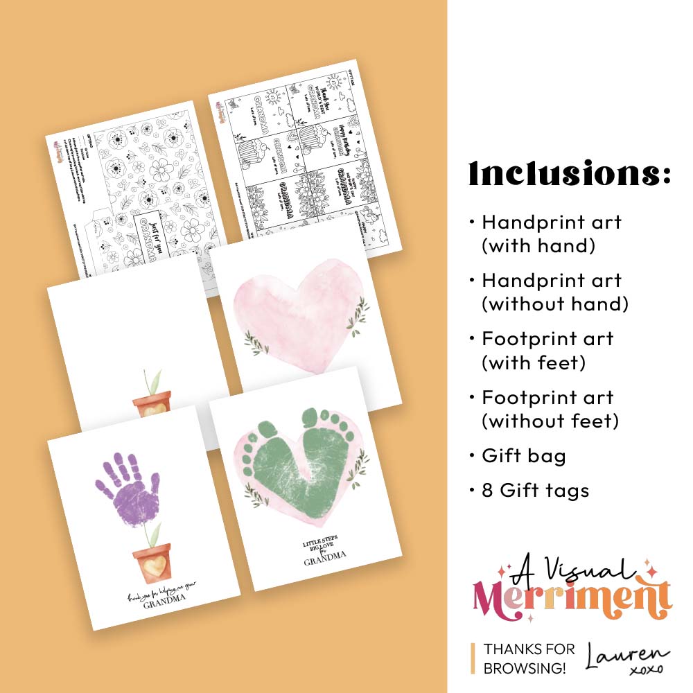 printable gift for Grandma activity kit with pages & listed inclusions 03