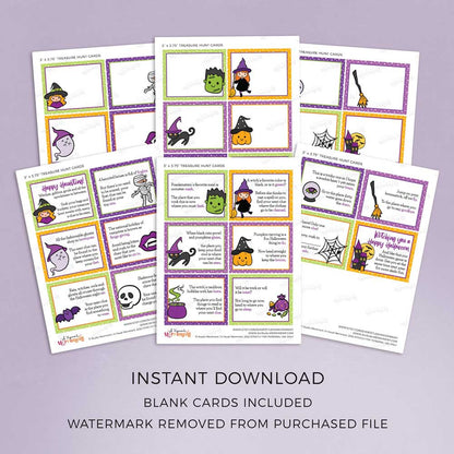 printable halloween scavenger hunt clues cards pages
