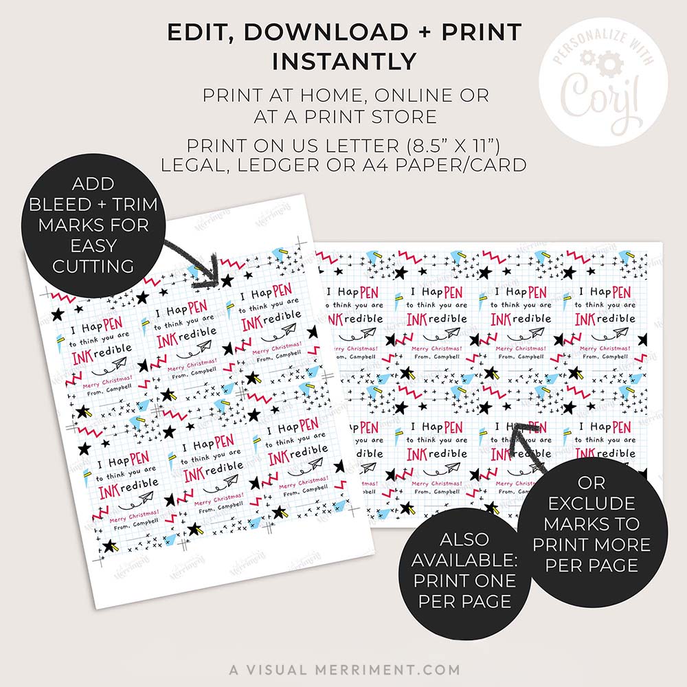 pages of inkcredible tags and how to print them