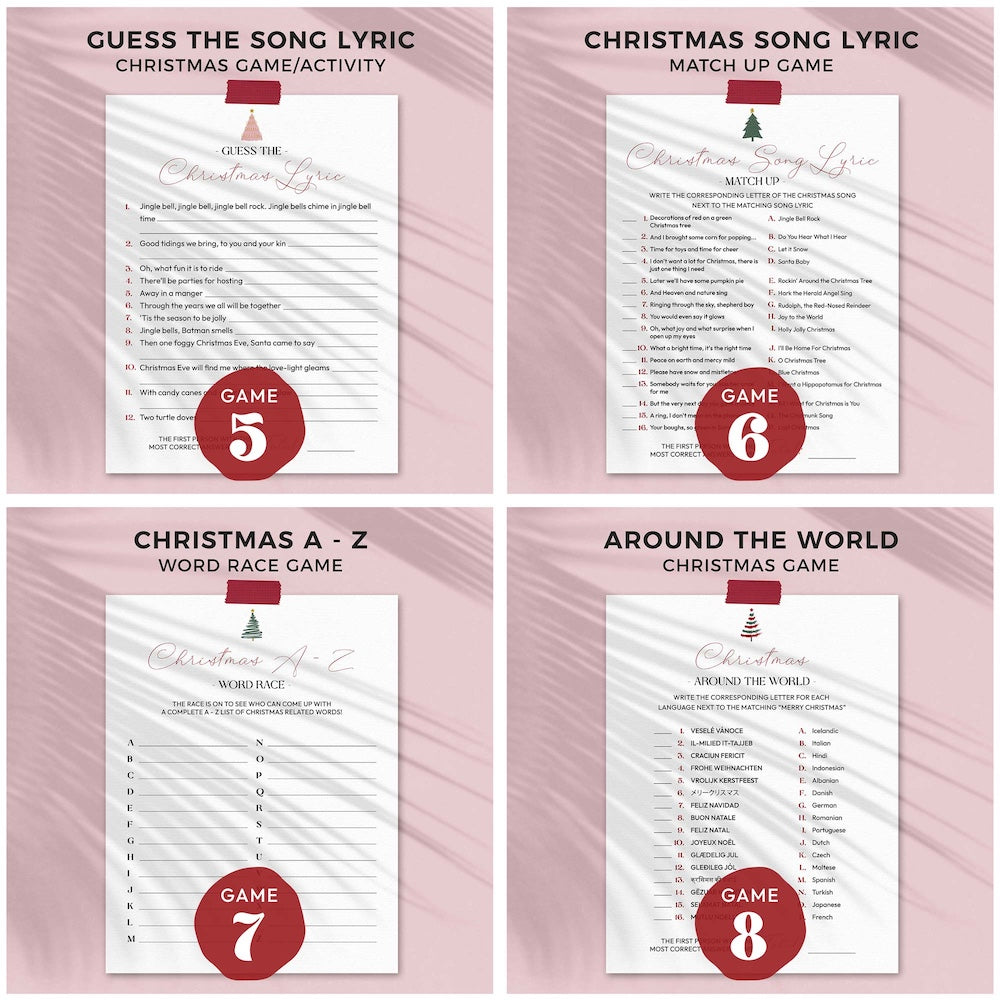 printable christmas games pages 5-8 included in games bundle