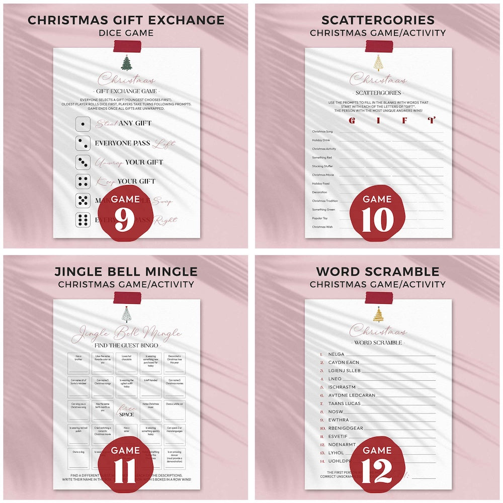 printable christmas games pages 9-12 included in games bundle