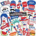 4th of July Photo Booth Props Printable | Patriotic Party Decor Set