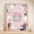 Pink Ghost Halloween Sign | Editable Template