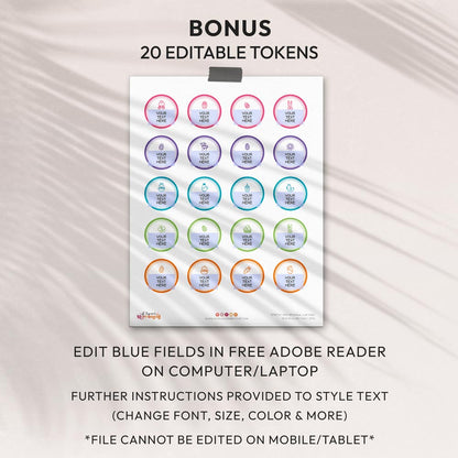 editable page of discs with easter egg token rewards and instructions