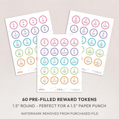3 pages of discs with easter egg token rewards and instructions