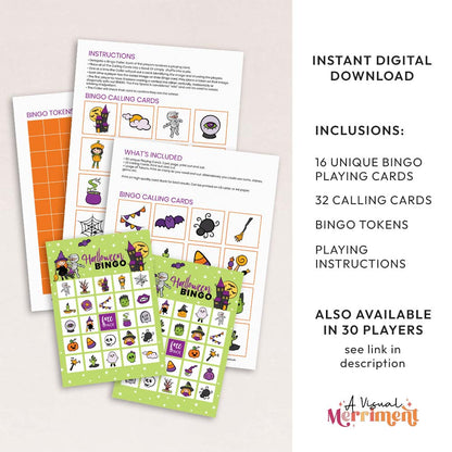 printable halloween bingo cards with inclusions graphic