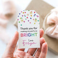 Rainbow Confetti Bright Party Editable Gift Tag Template