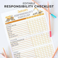 Watercolor Construction Responsibility Checklist | Editable Template