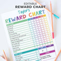 Rainbow Reward Chart | Weekly Editable Template
