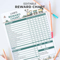 Vintage Train Reward Chart | Weekly Editable Template