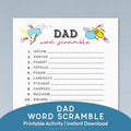 Dad Word Scramble Activity | Printable Father's Day Game