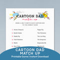 Cartoon Dad Match Up Game | Printable Father's Day Activity