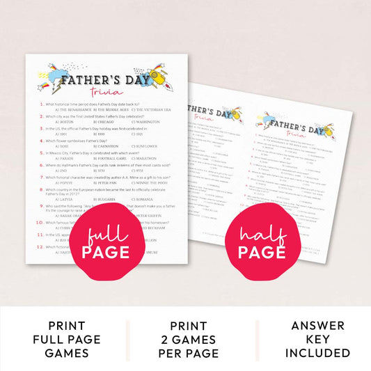father's day trivia game pages with features