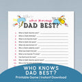 Who Knows Dad Best? Game | Printable Father's Day Activity