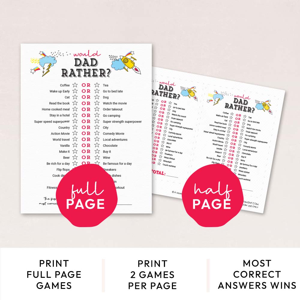 would dad rather game pages with features