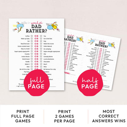 would dad rather game pages with features