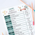 Vintage Race Car Daily Schedule Chart | Editable Template