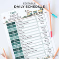 Vintage Train Daily Schedule Chart | Editable Template