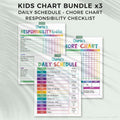 Rainbow Chore Chart Editable Bundle (3)