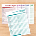 Color-Coded Family Responsibility Checklists | Editable Bundle (6)