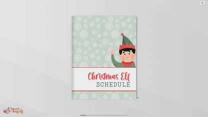 Video flipping through green christmas elf planner schedule 17 pages