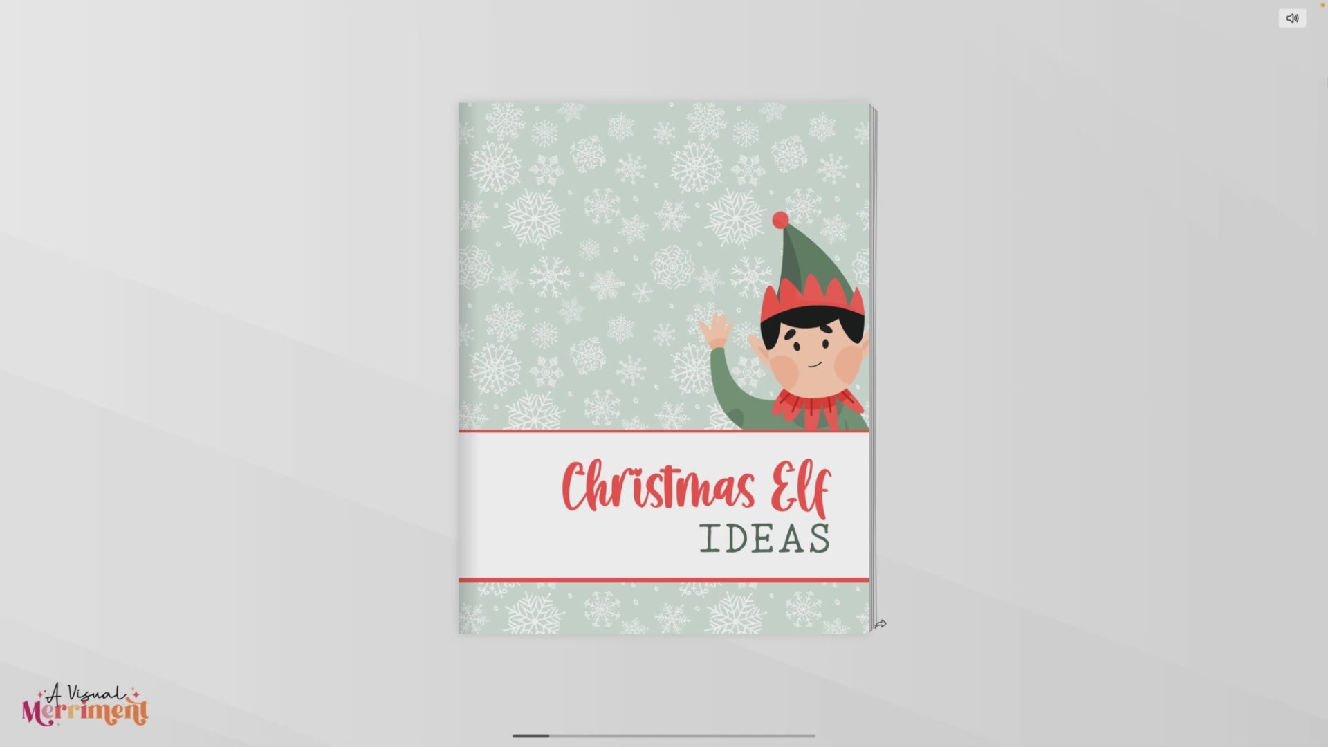 Video flipping through green christmas elf ideas planner 14 pages