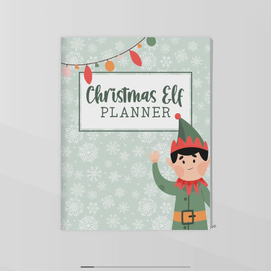 Video flipping through green christmas elf planner bundle 31 pages