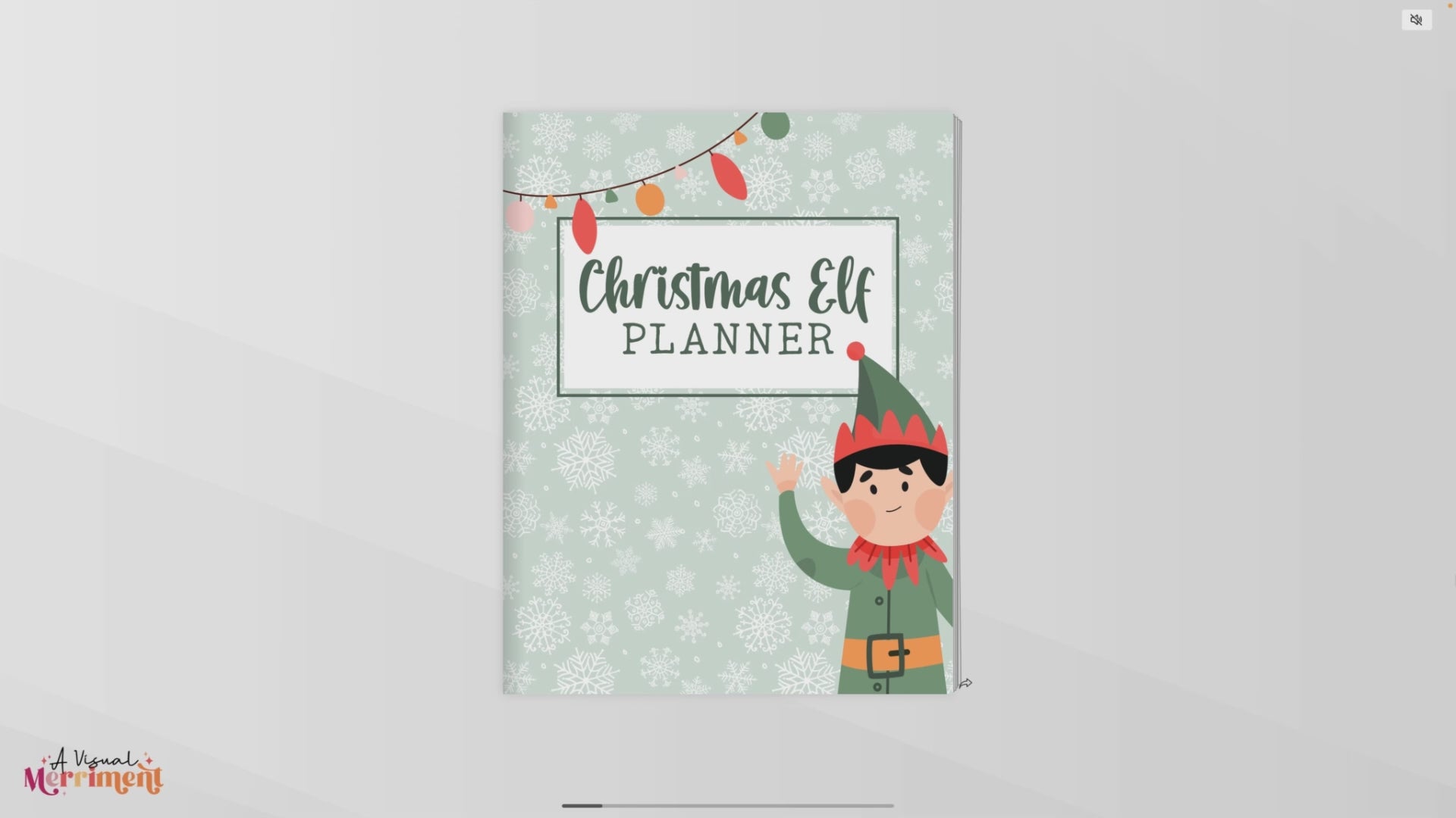 Video flipping through green christmas elf planner bundle 31 pages