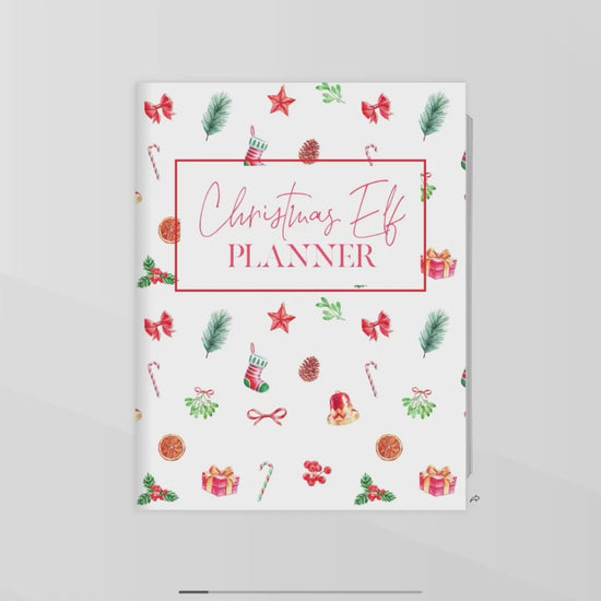 Video flipping through red christmas elf planner bundle 31 pages