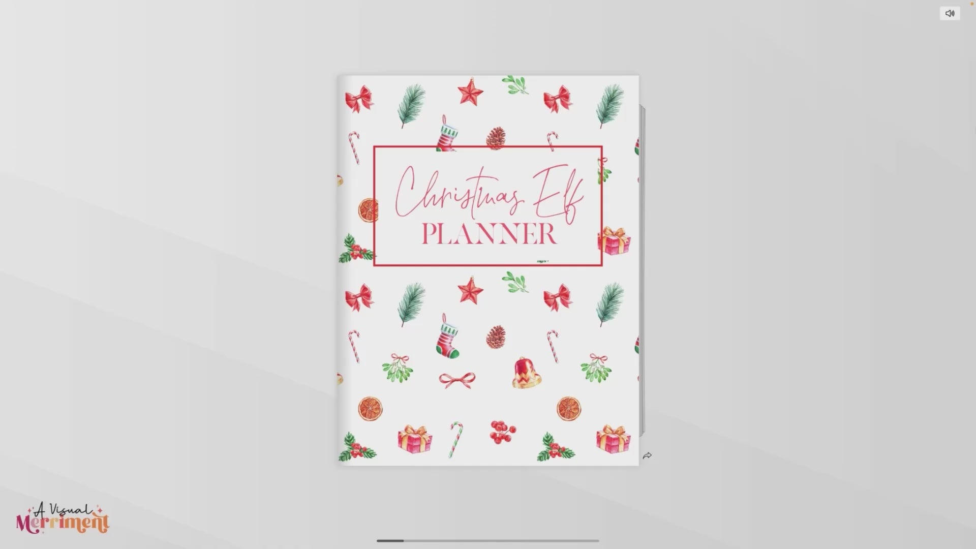 Video flipping through red christmas elf planner bundle 31 pages