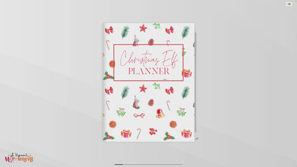 Video flipping through red christmas elf planner bundle 31 pages