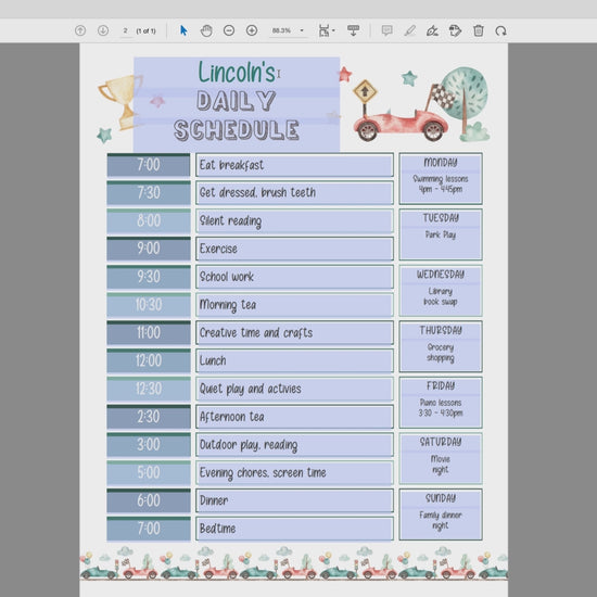 how to edit race car editable printable daily checklist video