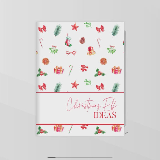 Video flipping through red christmas elf ideas planner 8 pages