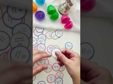 video showing printable easter egg tokens and how to use with reusable easter eggs