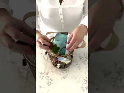 video assembling easter basket with easter gift tags and printables